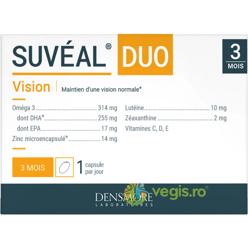 Suveal Duo (Imbatranirea Retinei, Pierderea Vederii Centrale, Sustinerea Vederii Normale) 90cps moi DENSMORE LABORATOIRES — preț și oferte