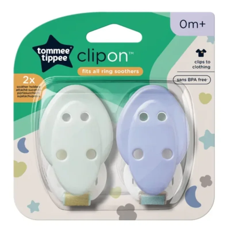 Suport pentru suzete pentru +0 luni Verde/Mov, 2 bucati, Tommee Tippee — preț și oferte
