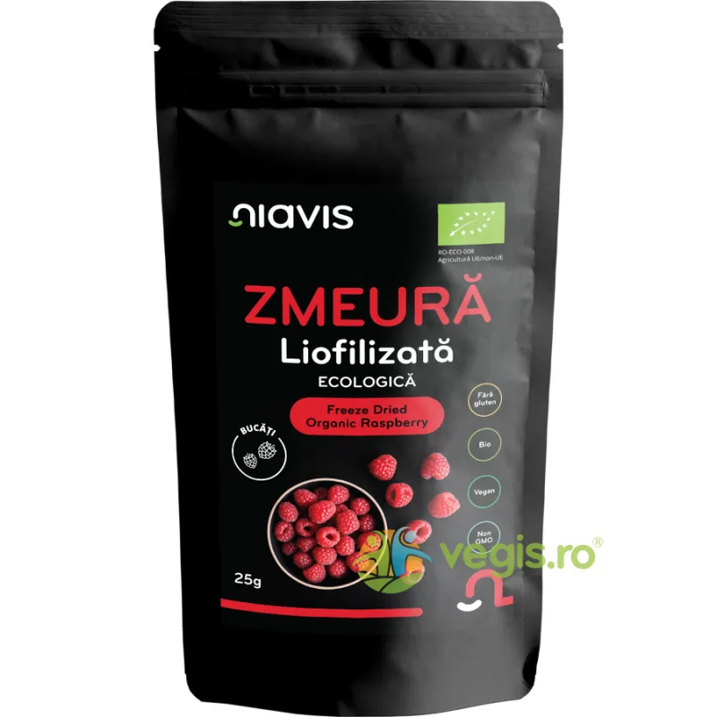 Zmeura Liofilizata Bucati Ecologica/Bio 25g NIAVIS — preț și oferte