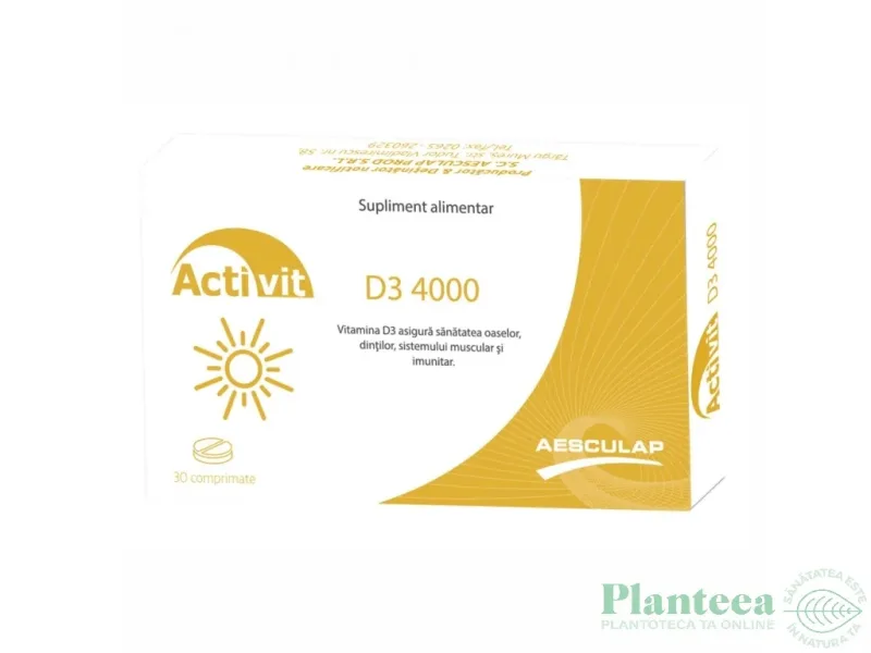 Vitamina D3 4000 UI Activit, 30 comprimate, Aesculap — preț și oferte