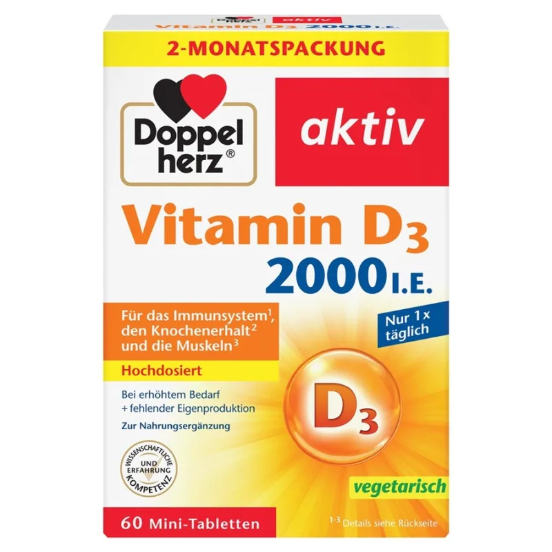 Vitamina D3 2000 UI, 60 comprimate, Doppelherz — preț și oferte
