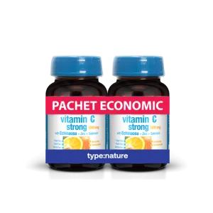 Vitamina C Strong 1000 mg pachet economic 60 + 60 tablete