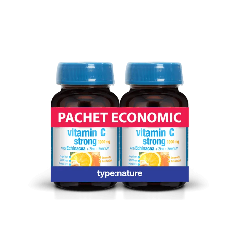 Vitamina C Strong 1000 mg pachet economic 60 + 60 tablete Type Nature — preț și oferte
