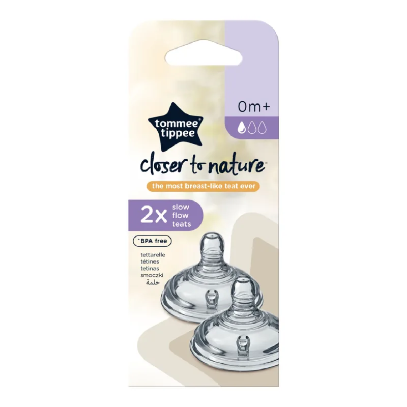 Tetina din silicon anti-colici flux lent, +0 luni, 2 bucati, Tommee Tippee — preț și oferte