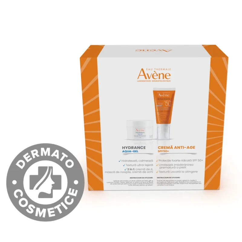 Pachet Aqua-Gel hidratant Hydrance 50ml + Crema anti-age cu SPF50+ 50ml, Avene — preț și oferte