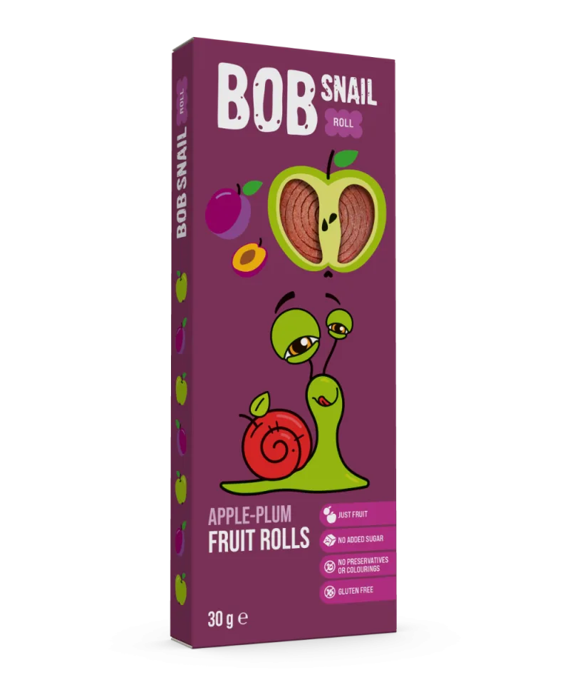 Rulou din mere si prune, 30g, Bob Snail — preț și oferte