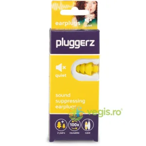 Dopuri de urechi din silicon pentru protectia auzului, Pluggerz Quiet, 4 bucati