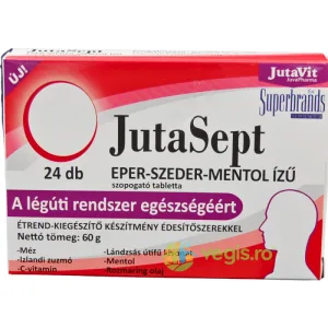 Jutasept cu Gust de Capsuni, Mure si Mentol 24cpr