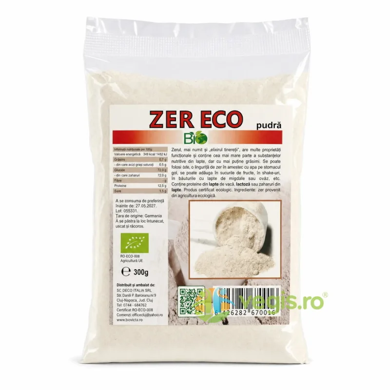 Zer Pudra (Whey Integral) Ecologic/Bio 300g Deco Italia — preț și oferte