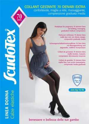 Scudotex 476 Ciorapi compresivi gravide pantaloni, compresie medie 70 DEN, Daino, marimea 5-XL