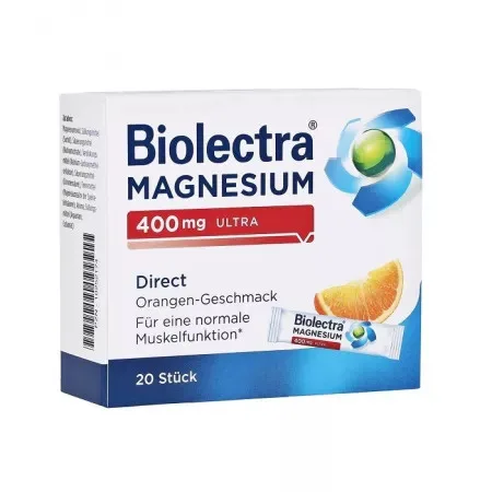 Biolectra Magnesium Direct Ultra, 400 mg, 20 plicuri Vedra — preț și oferte