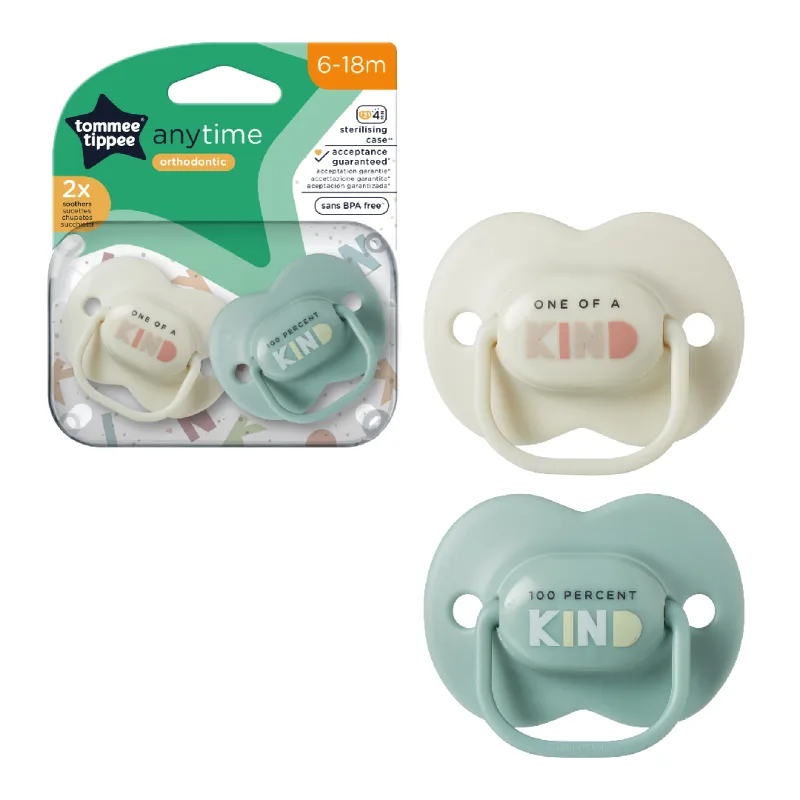 Suzete ortodontice Anytime, 6-18 luni, Verde/alb, 2 bucati, Tommee Tippee — preț și oferte