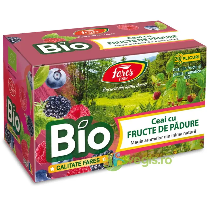 Ceai cu Fructe de Padure Ecologic/Bio 20dz cu anvelopa FARES — preț și oferte