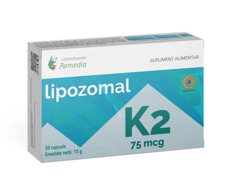 Vitamina K2 Lipozomală 75 mcg, 30 capsule, Laboratoarele Remedia — preț și oferte