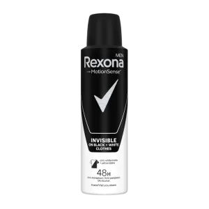 Deodorant spray Invisible Black+White, 150ml, Rexona