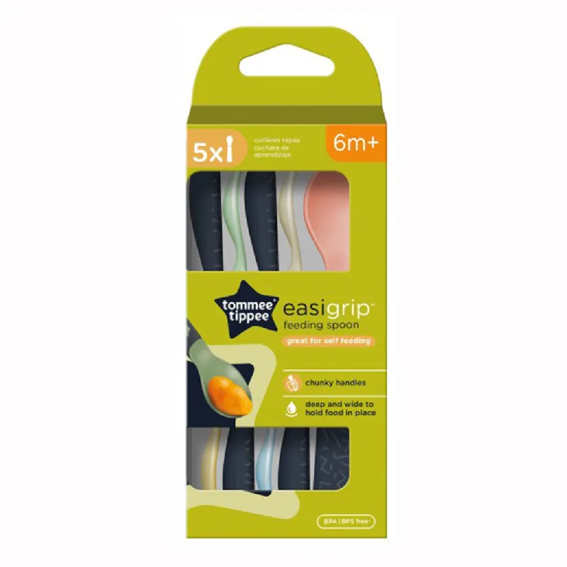 Lingurite ergonomice 6l+, multicolor, 5 bucati, Tommee Tippee — preț și oferte