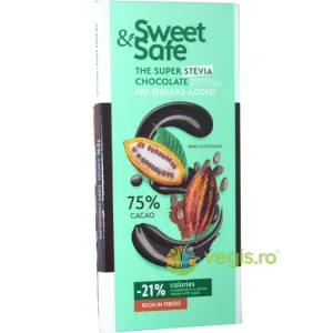Sweet&Safe Ciocolata Amaruie Indulcitor Stevie 90g
