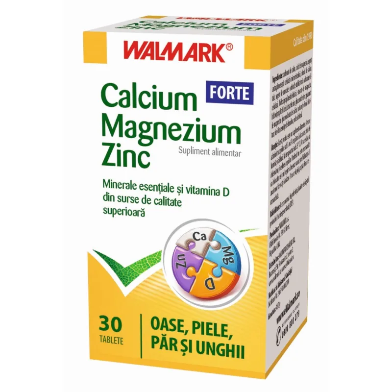 Calciu Magneziu Zinc, 30 capsule, Walmark — preț și oferte