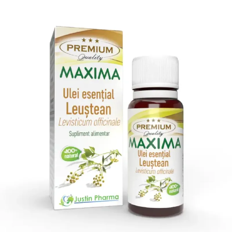 Ulei esential Leustean Maxima, uz intern, 10 ml, Justin Pharma — preț și oferte