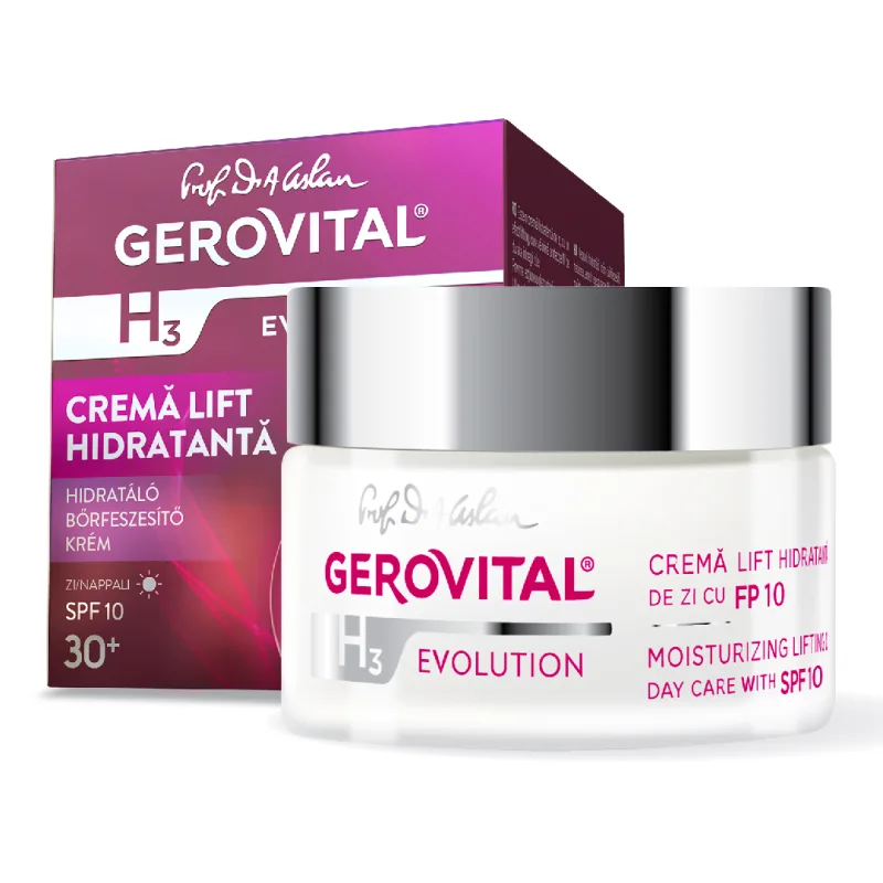 Crema Lift Hidratanta de zi, H3 Evolution, SPF10,  50 ml, Gerovital FARMEC — preț și oferte