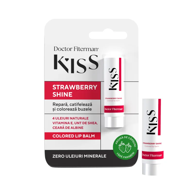 Balsam de buze Strawberry Shine Kiss, 4.5g, Doctor Fiterman — preț și oferte