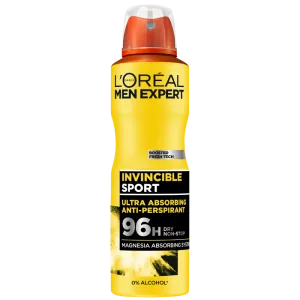 Spray antiperspirant fara alcool Invincible Sport, 150ml, L'oreal Men Expert