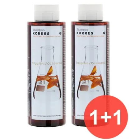 Pachet Sampon pentru parul vopsit Sunflower and Mountain Tea, 2x250ml, Korres — preț și oferte