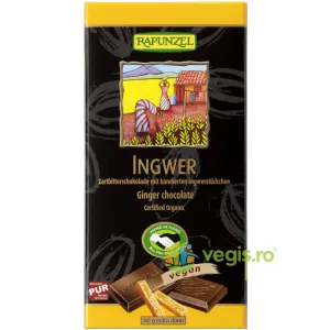 Ciocolata Amaruie Vegana cu Ghimbir si 55% Cacao Ecologica/Bio 80g