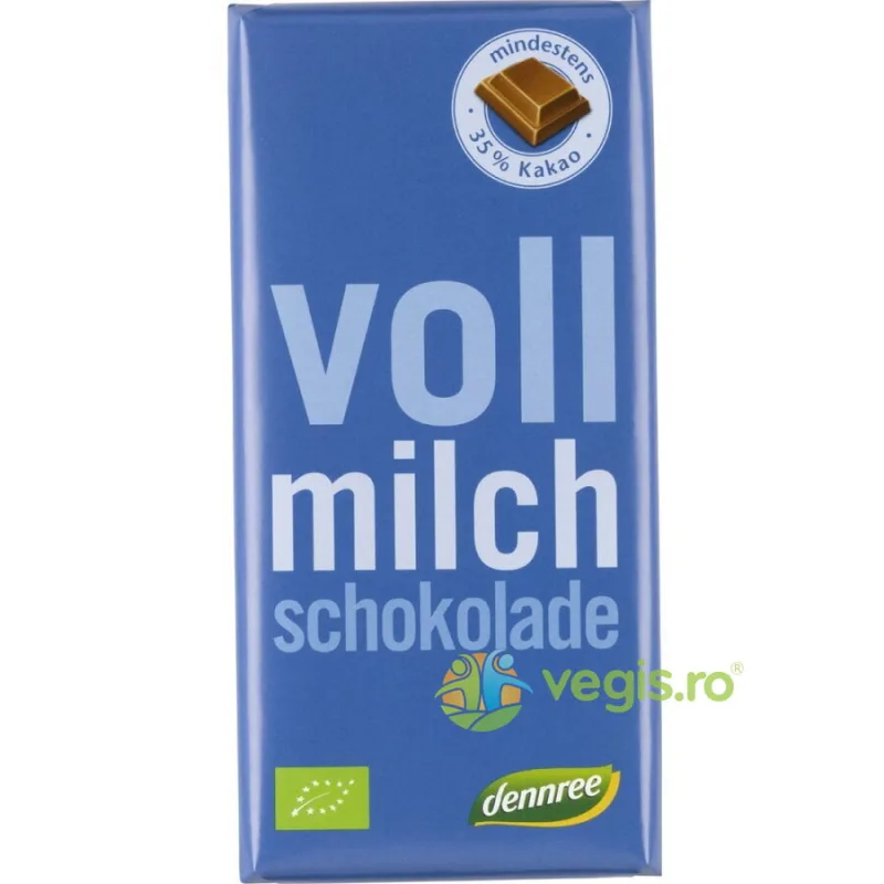 Ciocolata cu Lapte 35% Cacao Ecologica/Bio 100g Dennree — preț și oferte
