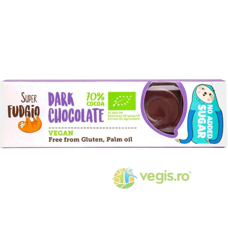 Baton de Ciocolata Neagra fara Zahar Adaugat Ecologic/Bio 40g SUPER FUDGIO — preț și oferte