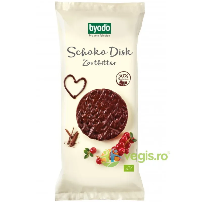 Rondele din Orez Integral cu Ciocolata Amaruie Ecologice/Bio 65g BYODO — preț și oferte