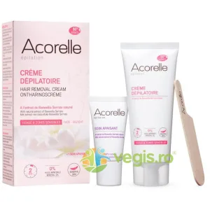 Crema Depilatoare Naturala pentru Fata si Zone Sensibile (Crema + Balsam + 1 Spatula) 75ml