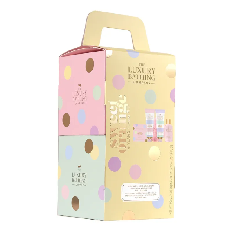 Set Cadou Ultimate Stacking Treats, Sweet Orange & Ylang Ylang, 5 articole, The Luxury Bathing Company — preț și oferte