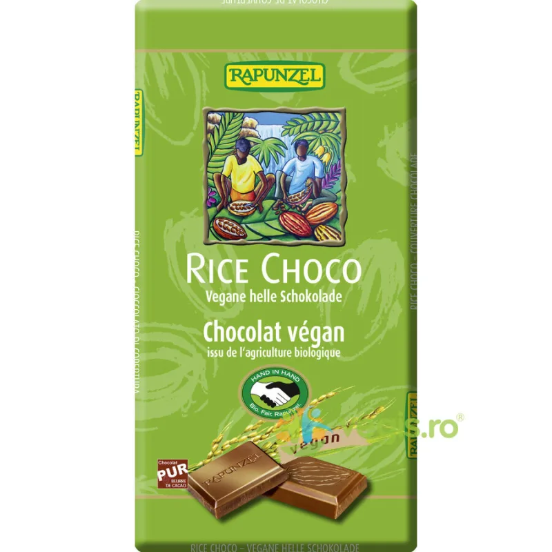 Ciocolata Vegana cu Lapte de Orez Ecologica/Bio 100g Rapunzel — preț și oferte