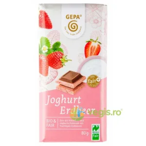 Ciocolata Duo cu Iaurt si Capsuni Ecologica/Bio 80g