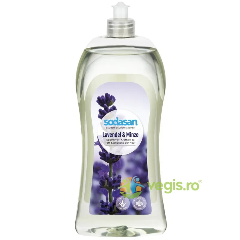 Detergent Lichid de Vase cu Lavanda si Menta 1L Sodasan — preț și oferte