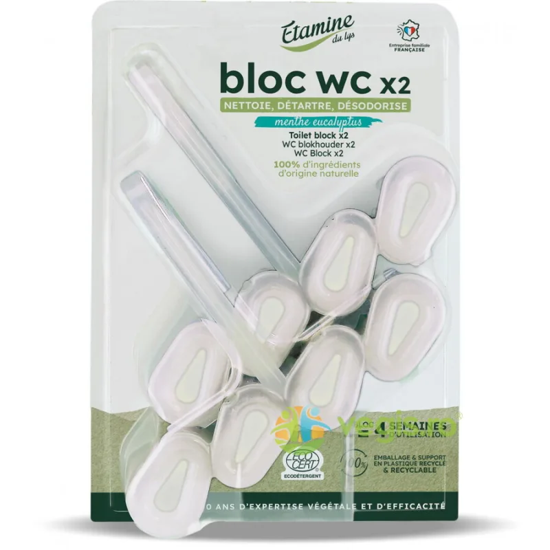 Pastile Eco pentru Curatare, Detartrare si Odorizare Toaleta cu Parfum de Menta si Eucalipt 2buc ETAMINE DU LYS — preț și oferte