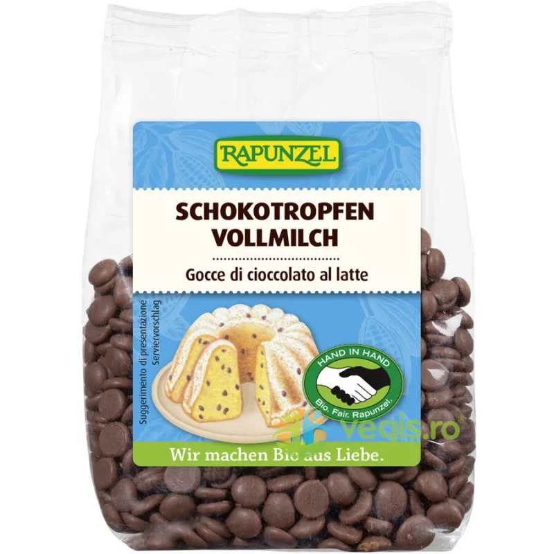Picaturi (Chipsuri) de Ciocolata din Lapte Integral Ecologice/Bio 100g Rapunzel — preț și oferte