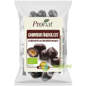 Ghimbir Indulcit si Glazurat cu Ciocolata Neagra Ecologic/Bio 130g