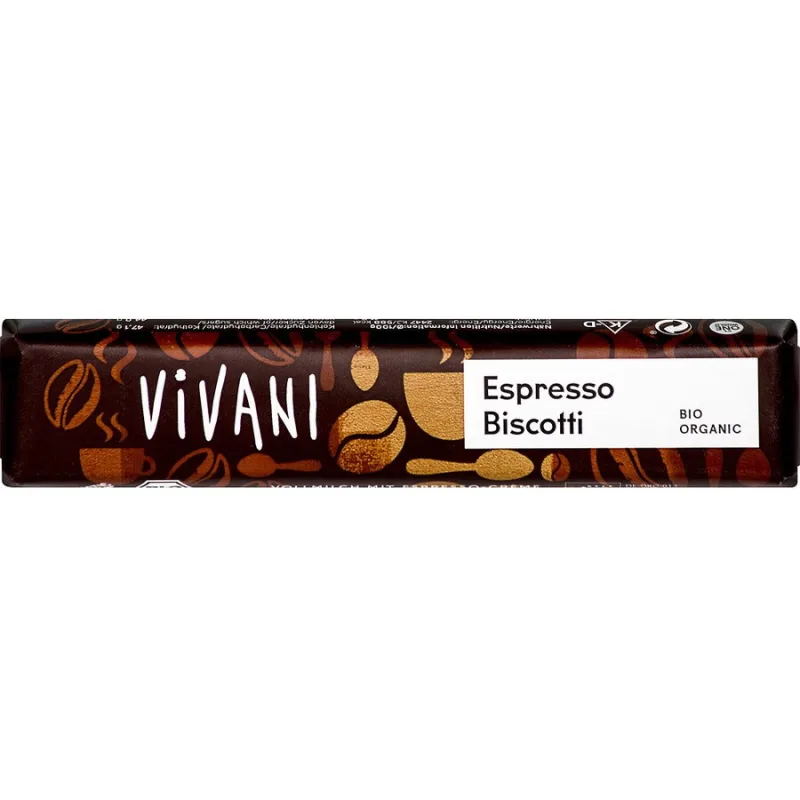 Baton de Ciocolata Espresso Biscotti Ecologic/Bio 40g VIVANI — preț și oferte