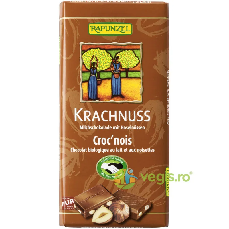 Ciocolata din Lapte Integral cu Alune Ecologica/Bio 100g Rapunzel — preț și oferte
