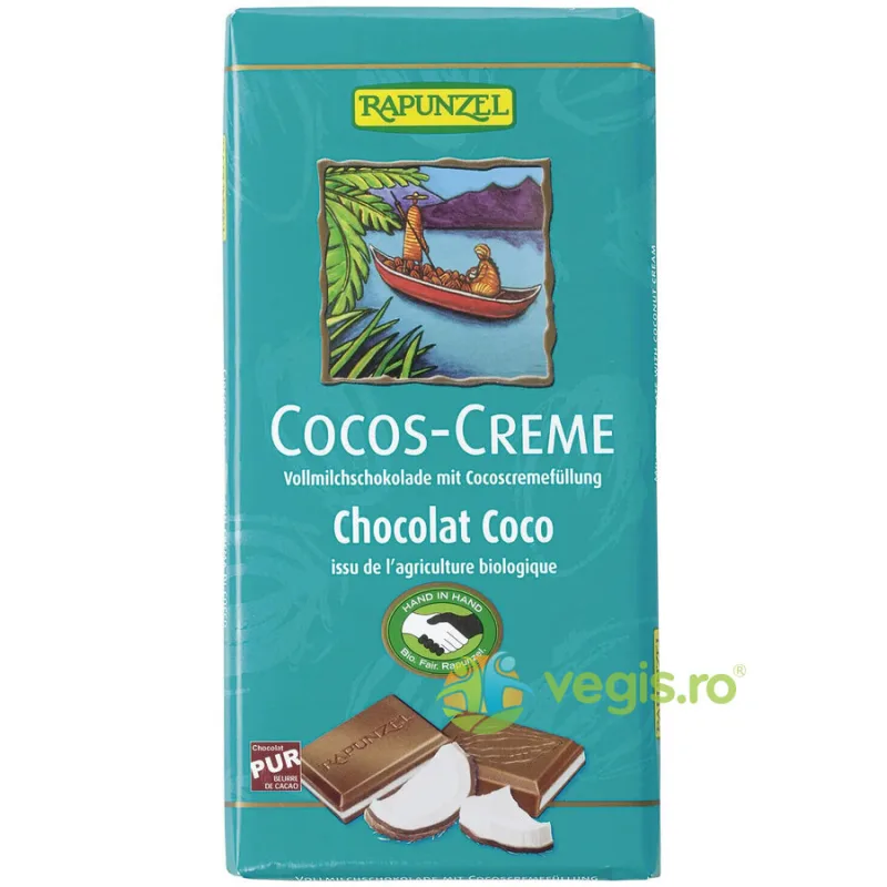 Ciocolata cu Crema de Cocos Ecologica/Bio 100g Rapunzel — preț și oferte