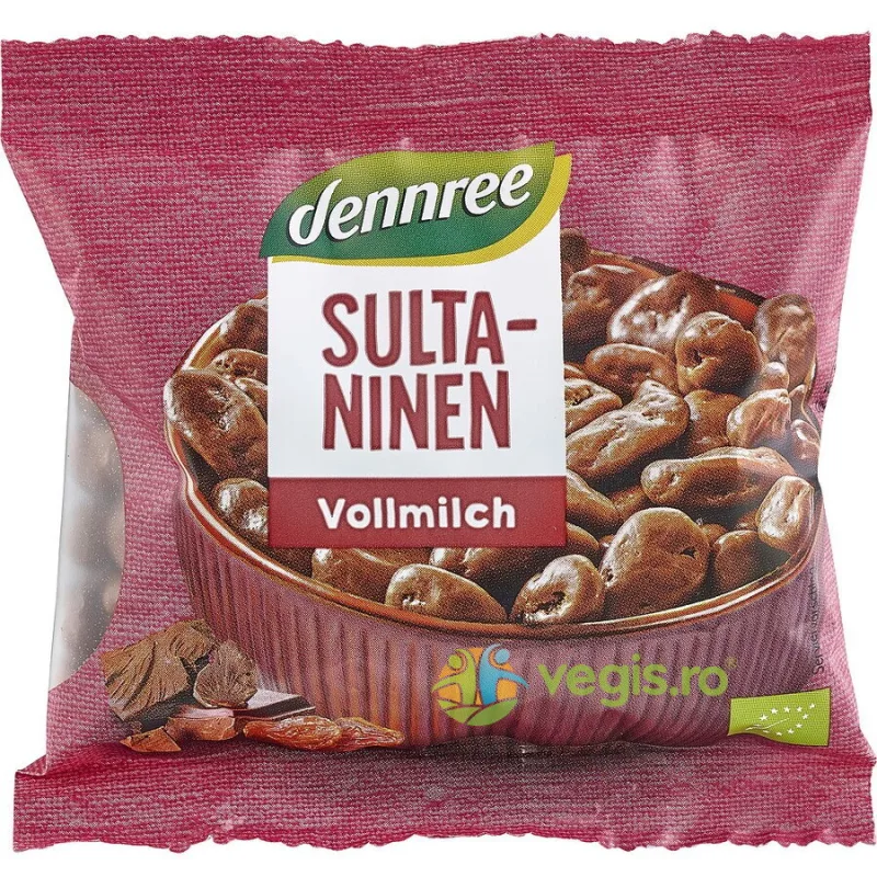 Stafide in Ciocolata cu Lapte Ecologice/Bio 100g Dennree — preț și oferte