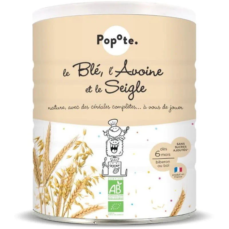 Cereale pentru Copii din Grau, Ovaz si Secara +6 luni fara Zahar Adaugat Ecologice/Bio 220g POPOTE — preț și oferte