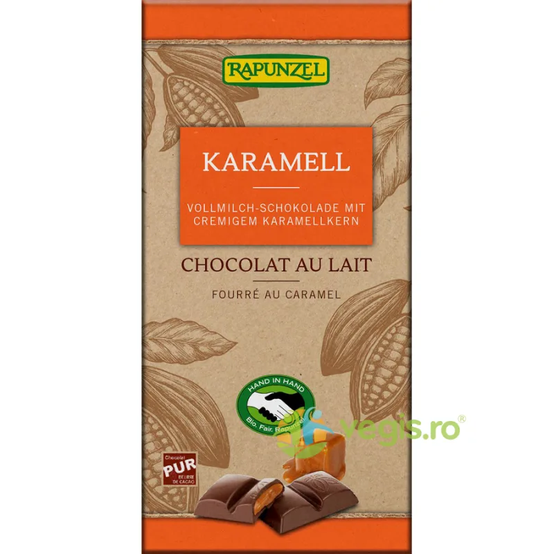 Ciocolata cu Lapte si Crema de Caramel Ecologica/Bio 100g Rapunzel — preț și oferte