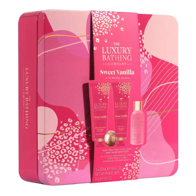 Set cadou Relax & Unwind, Sweet Vanilla & Almond Glaze, 4 articole, The Luxury Bathing Company — preț și oferte