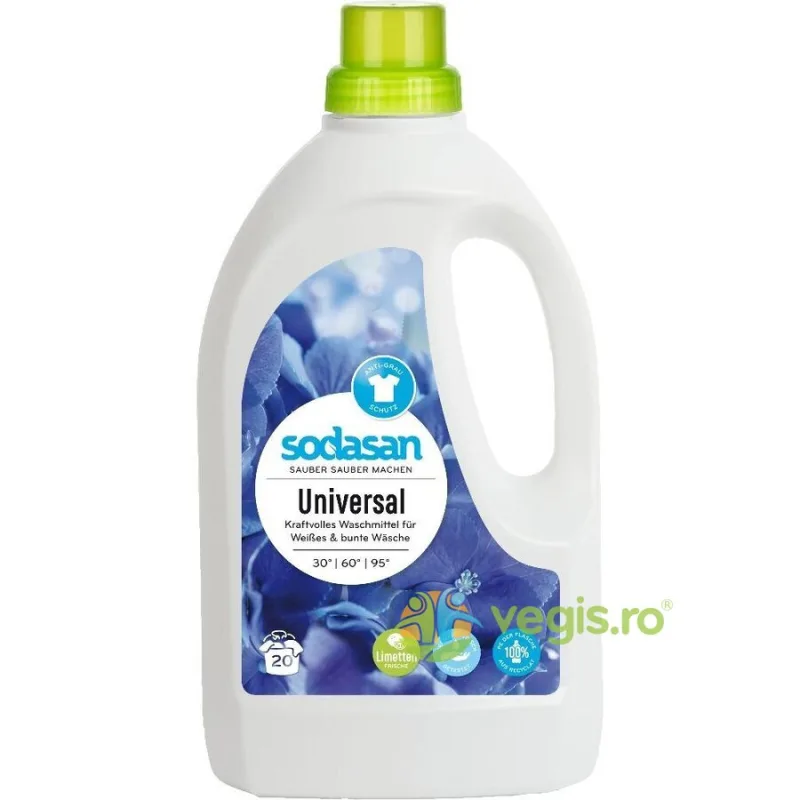 Detergent Universal pentru Rufe cu Lime 1.5L Sodasan — preț și oferte