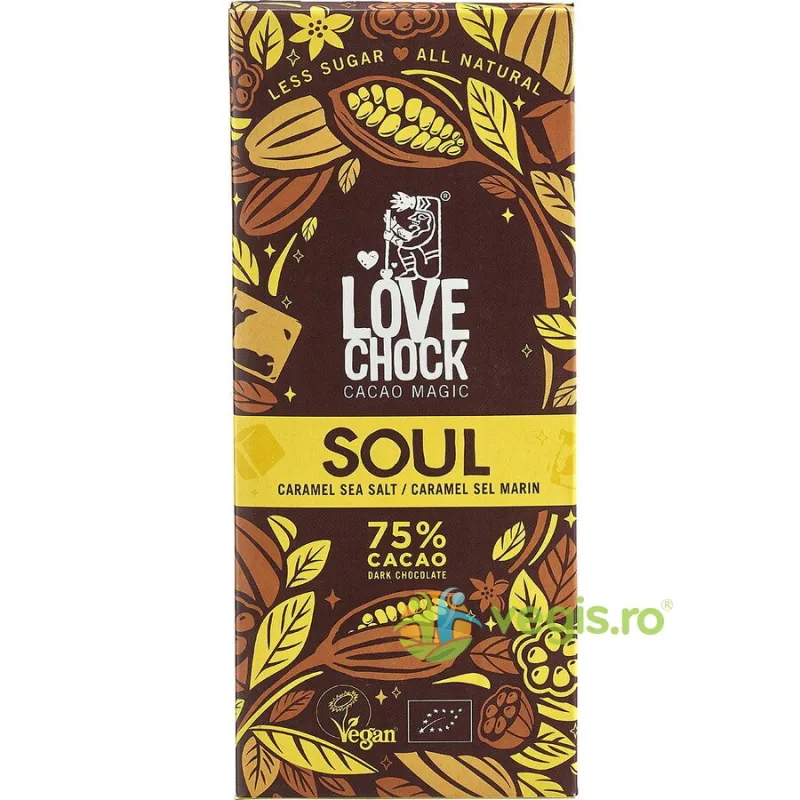 Ciocolata cu 75% Cacao si Caramel Sarat Ecologica/Bio 70g Lovechock — preț și oferte