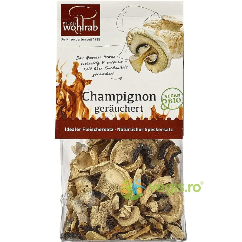 Ciuperci Champignon Deshidratate si Afumate Ecologice/Bio 20g WOHLRAB — preț și oferte