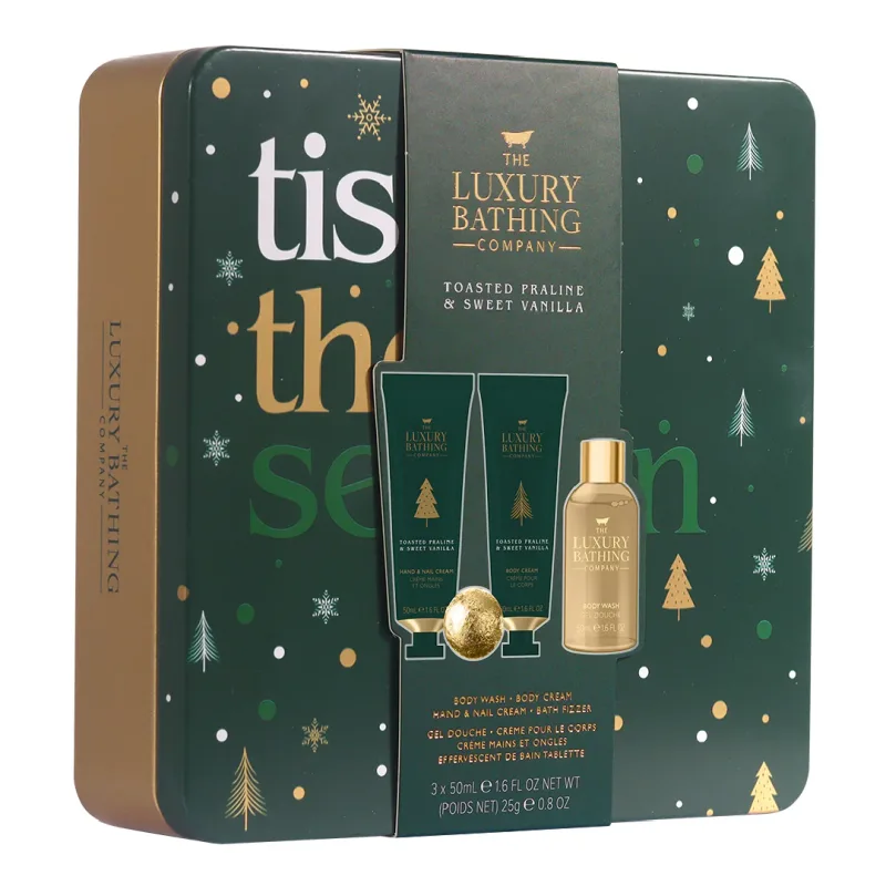 Set cadou Tis the Season, Toasted Praline & Sweet Vanilla, 4 articole, The Luxury Bathing Company — preț și oferte
